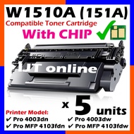 5x Compatible to HP 151A HP151A W1510A Laserjet Pro M4003dn M4003dw 4003dn 4300dw Pro MFP 4103fdn 41