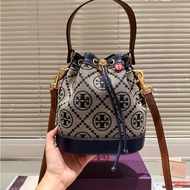 Popular Ladies Bag Drawstring Bucket Bag TB Printed Denim Shoulder Bag TB777777-1208