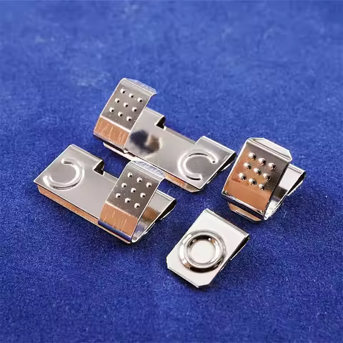 10 100Pairs Spring Steel Nickel Plated A AA CR2 CR123A Snap-On Leaf Spring Battery Contact Battery C