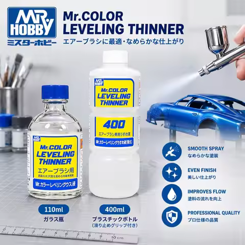 Mr.Hobby T106/T108 MR.COLOR Leveling Thinner 110ML/400ML Slow Drying Solvent for Airbrush Mr. Color 