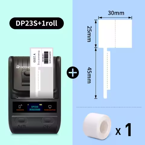 DETONGER DP23S Barcode QR Code Clothes Jewelry Price Tag Printer Android iOS Bluetooth Connection PC