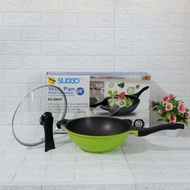 Termurah !!!!! Wok Pan 28cm Dengan Tutup Kaca Wok Pan Marble Suggo | Modern Housewares