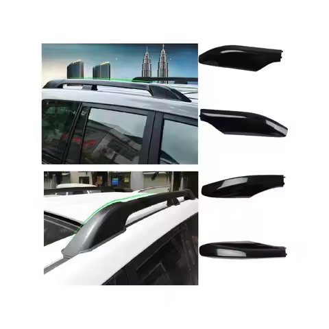 4Pcs Black ABS Roof Rack End Cover Shells for Toyota Prado FJ120 2003-2009 2.7L/4.0LStreamlined Desi