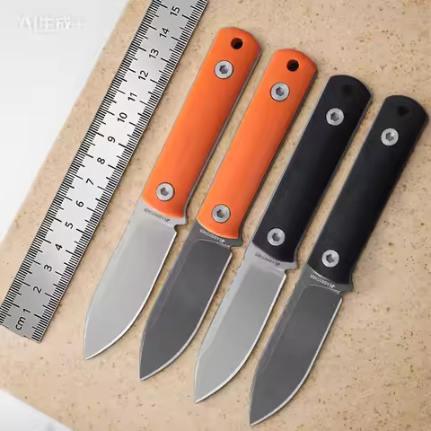 Portable DC53 steel fixed knife - G10 handle, with sheath, survival knife, unboxing knife, daily too