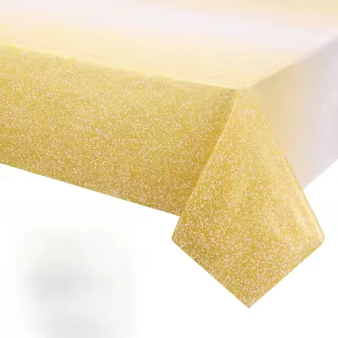 Ombre Rose Gold Glitter Plastic Tablecloth Waterproof Disposable Gradient Sequin Cover for Birthday 