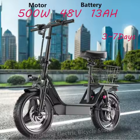 2025 latest K8 500W 48V 13AH 14-inch tires Electric bicycle City electric bicycle Snow electric bicy