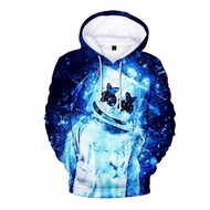 Marshmello Boys Girls Long Sleeve Hooded Sweater Hoodies Children's Clothing Boys Girls Cartoon Anime Pattern Sweater 0474 Kids Clothing Autumn Winter Casual Loose Sport Pullover Tops