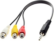 CY 3.5mm 1/8" Male Stereo Car AUX to 3 RCA AV Female Cord Audio Video Composite Cable 20cm
