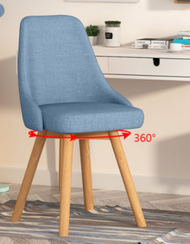 文記 - 北歐風時尚旋轉餐椅(天藍色/乳膠坐墊)(尺寸:42*42*82CM)#M209012095