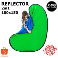 Round Reflector Reflector 2 in 1 Backdrops Studio Photo 100 x 150 cm - FR001 - Green/Blue Selens