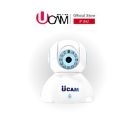 UCAM กล้องวงจรปิดไร้สาย ipcamera รุ่นU842 ติดตั้งง่ายใน2นาที รับประกัน1ปีเต็มสั่งหมุนผ่านโทรศัพท์ได้