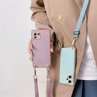 Xiaomi Mi 12t Pro Case Crossbody Lanyard Plating Silicone Phone Case Xiaomi 12t 11t 10t Pro Strap Cord Soft Cover Mi12 T 11t Pro Candy Color Electroplated TPU Shookproof Cases