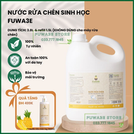 Nước rửa chén sinh học Fuwa3E can 3.8L nước rửa chén hữu cơ an toàn cho da nhạy cảm nước rửa chén bì