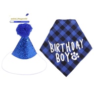 Dog Birthday Party Supplies,Pet Birthday Hat and Boy Doggy Birthday Bandana Set