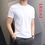 1688 Alibaba White Short-Sleeved T-Shirt Men Summer Solid Color Round Neck Quick-Drying T-Shirt Blac