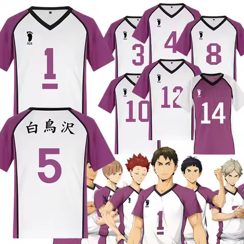 Anime Shiratorizawa Cosplay Costume Ushijima Wakatoshi Tendo Satori Cosplay Volleyball Jersey Haikyu