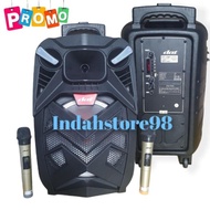Speaker Aktif Portable DAT 12 inch DT 1207 Bluetooth Karaoke + 2 Mic