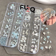 Tray of 12 Nail Boxes Seashell Starfish Coconut Snail Nail Decoration – Pretty Sea Nails Fu2Q