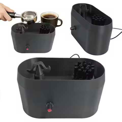 Electric Automatic Knock Box Cleaner Coffee Portafilter Cleaning Kit Detachable Knock Box Cleaner wi