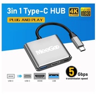 3 in 1 Type C to HDMI Adapter Type C OTG Hub 4k HDMI PD Fast Charging USB C To HDMI USB Hub