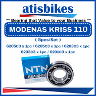 NTN MODENAS KRISS 110 ( 5pcs/Set-C3 ) 100% ORIGINAL Motorcycle Engine Gearbox & Crankshaft Bearings 