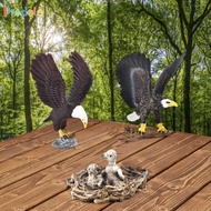 [Predolo] 3Pcs Eagle Statue Set Craft Lifelike Cognitive Toys Sculpture Creative Eagle