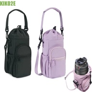 KIKO2E Thermos Bottle Holder, with Phone Pocket Adjustable Strap Water Bottle Bag, Travel Sling Bag 