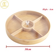 4 Grids Bamboo Candy Storage Box with Transparent Cover Snack Nut Box Flower Candy Fruit Plate Food 
