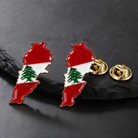 Lebanon Country Map Cedar of Lebanon Charm Lebanon Brooch for Women Men Jewelry Lebanon Maps Brooch
