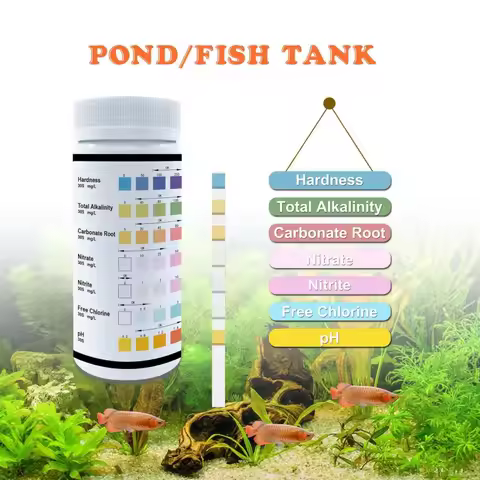 Aquarium Test Strips Freshwater pH Water Quality Test Kit for Fish Tank Ammonia Nitrite Nitrate Test