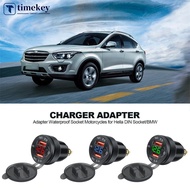 TIMEKEY Aluminium USB Charger PD Dual QC 3.0 Quick Charger Adapter Waterproof Socket for Hella DIN S