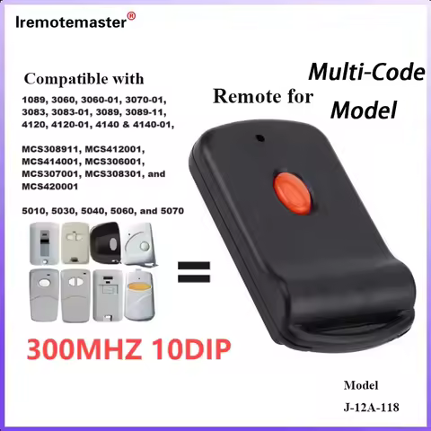 2026 New For Multi-Code Model 3060 3089 10 Dip Switch Garage Door Remote Control 300MHz Transmitter 