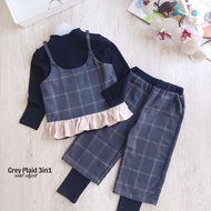 GS G.S. 131 GRAY PLAID 3IN1 CHILDREN'S SET