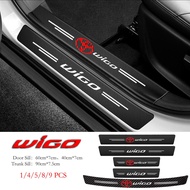 Toyota Wigo Car Door Sill Sticker Anti-Scratch Carbon Fiber leather Sticker Trunk Protector Stickers