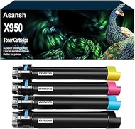 ASANSH Remanufactured 4PK X950X2KG X950X2CG X950X2MG X950X2YG Toner Cartridge Use with k X950 X950de