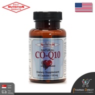 Best Natural CO-Q10 100mg 60Capsules Coenzyme Q10 CoQ10 Best Nutrition Made in USA