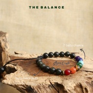 Rizacraft THE Balance 7 Chakra Stone Bracelet, Natural Earth mix Stone Black Jade Aceh Original, Bes