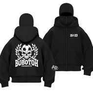 Trabas.Co Hoodie Model RHID - Balaclava Zip Hoodie BOBOTOH PERSIB BANDUNG 280gsm fleece Jaket gangst