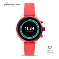 Jam Tangan Fossil Wanita Sport Smartwatch Red Rubber Sillicone Strap Casual Mewah Original FTW6052