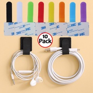 10 Pieces Cable Tie Self Adhesive Velcro Tape Cable Organizer