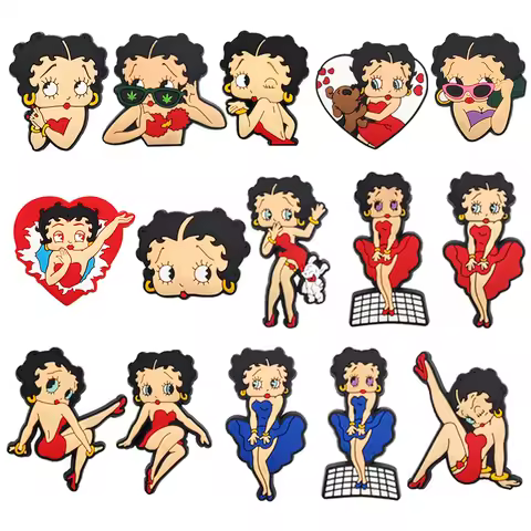 1-15PCS MINISO Cute Cartoon Classic Shoe Charms DIY Clogs Shoe Accessories Sandals pins Decorate kid