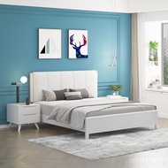 Simple Log Master Household Storage Wooden Bed White 1.8m Bed 1.5m Oak Double Bed Real Nordic Bed Mo