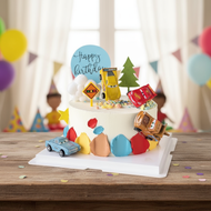 406pcs/4pcs Large McQueen Car Cake Topper Leaf Digger Cake Decorating Accessories Road Sign Cake Top