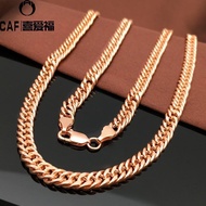CAF Jewelry 14K Gold Russia 585 Purple Gold Necklace Luxury Men Women Same Style Board Chain Color G