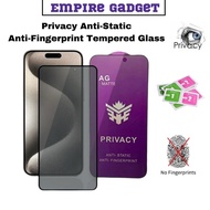 [Privacy] Oppo Reno 2,2F,5,5F,6,7,8,8T ESD Anti-Static Pivacy Matte Screen Protector AntiFingerprint Full Tempered Glass