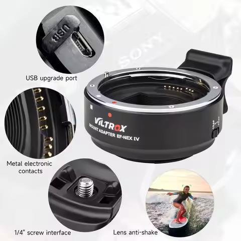 Viltrox EF-NEX IV Lens Mount Adapter Ring Auto Focus for Canon EOS EF/EF-S Lens to Sony E Mount Came
