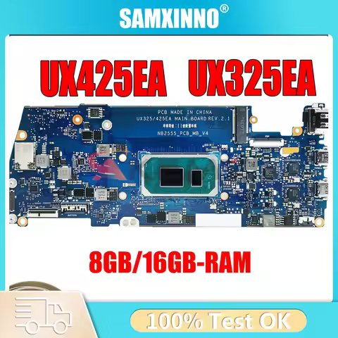 For ASUS ZenBook 14 13 UX425EA Motherboard UX325EA i5 i7 11th CPU and 8GB RAM mainboard 100% Test Ok
