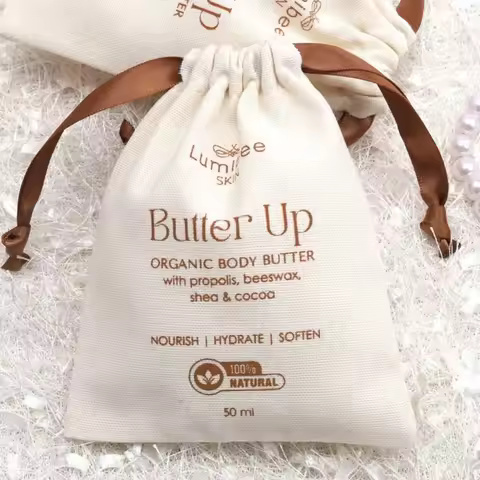 Small Cotton Linen Gift Jewelry Packaging Bag Organic Cotton Gift Packaging Pouch for Wedding
