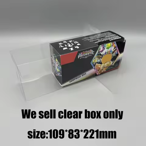 For PTCG US Prismatic Evolutions Eevee Surprise Box Clear Collectible Protective Case
