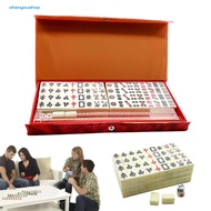 [SYS]1 Set Mini Mahjong Lightweight Portable Mini Mahjong Game Set Classic Chinese Mahjong for Travel Home Parties